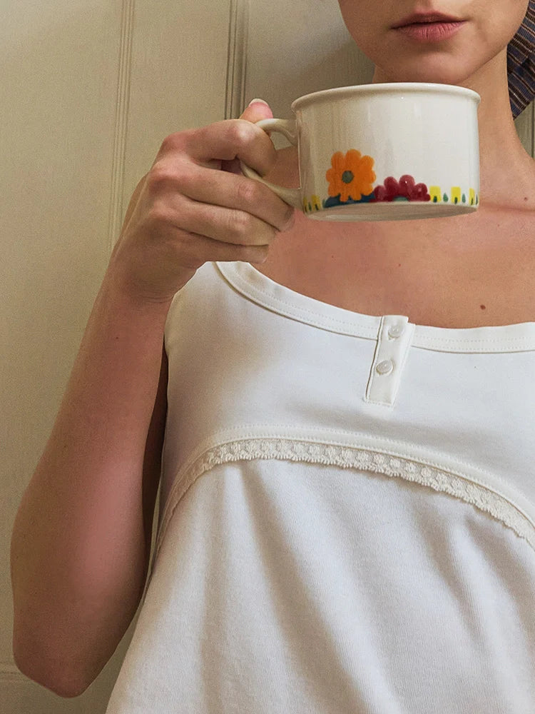 Hand-Painted Floral Mug & Plate Set