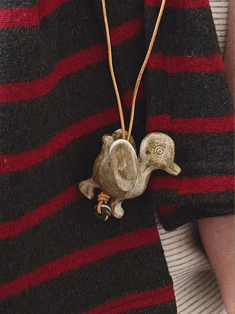 Hand-Painted Animal Ceramic Necklace - TRLab Shop
