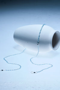 Aquamarine & Clear Quartz Eyeglass Chain