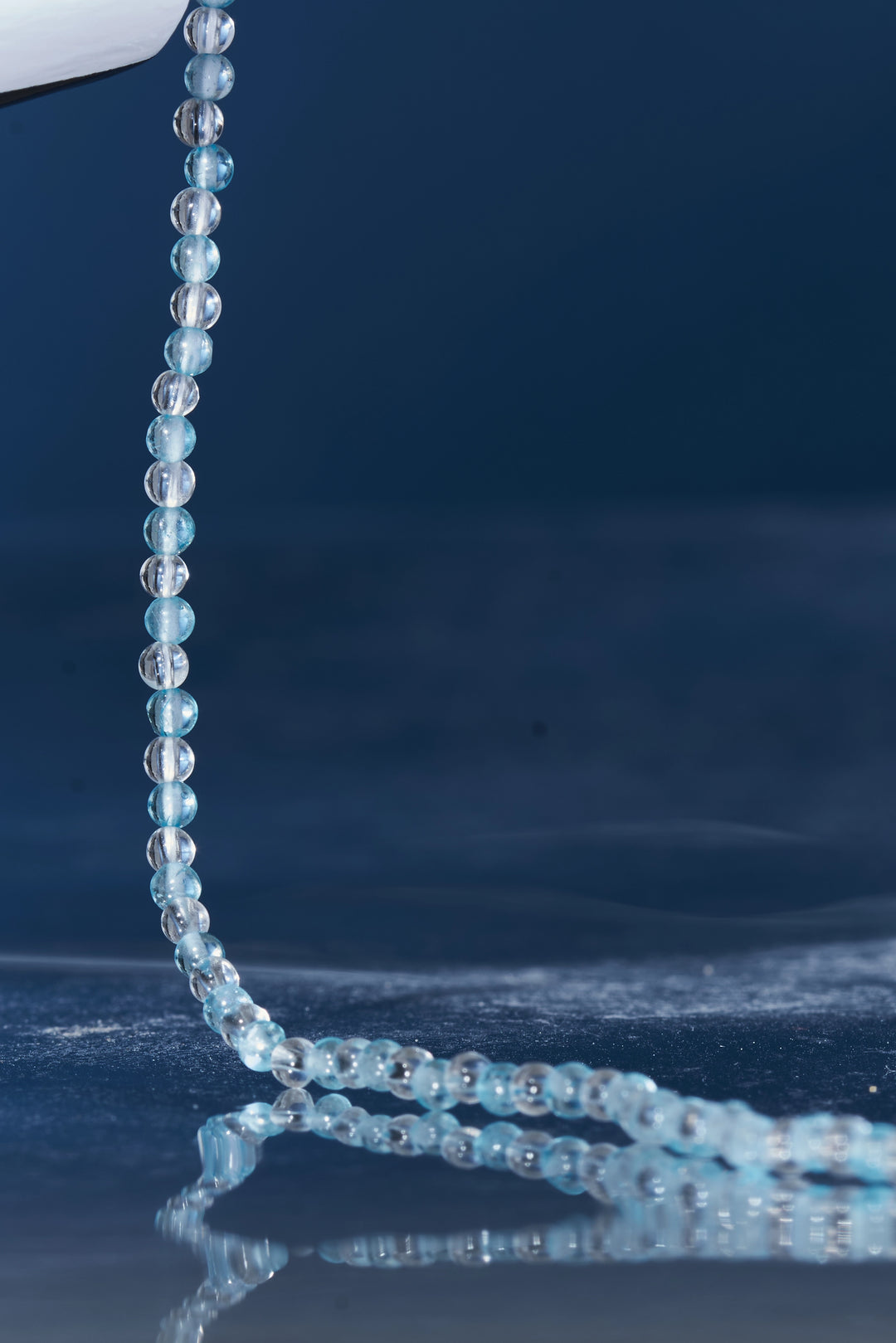Aquamarine & Clear Quartz Eyeglass Chain