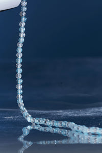 Aquamarine & Clear Quartz Eyeglass Chain