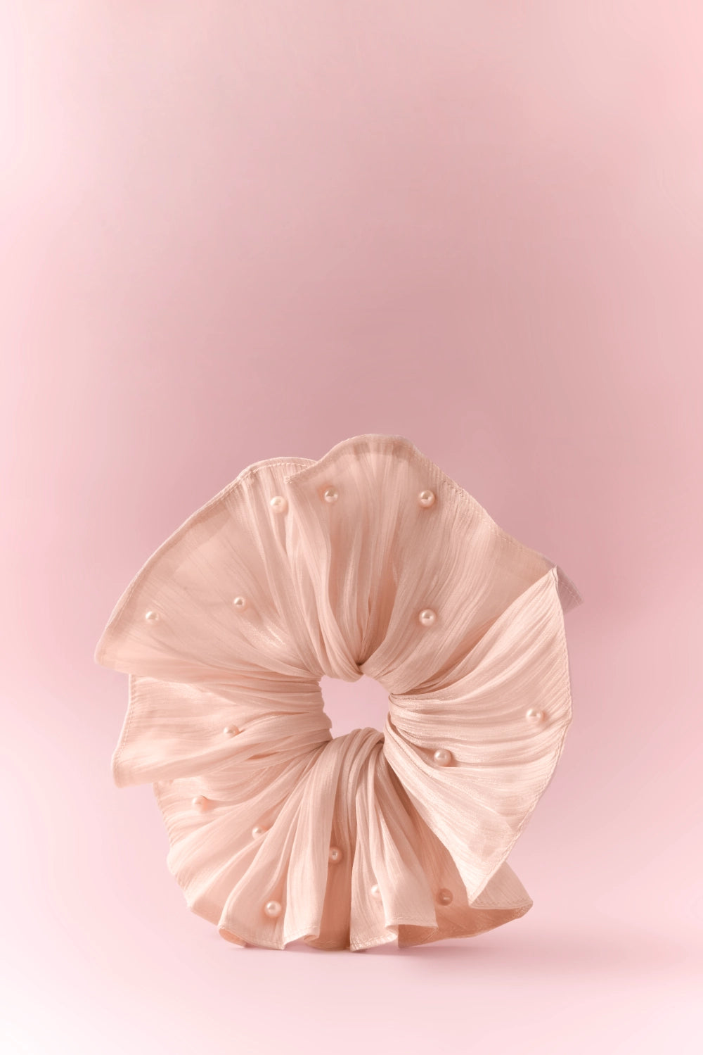 TRLab Shop Gentle Gossamer Wavy Hem Scrunchie in soft fabric with wavy hem design, ideal for stylish hair accessories.
