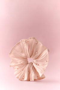 TRLab Shop Gentle Gossamer Wavy Hem Scrunchie in soft fabric with wavy hem design, ideal for stylish hair accessories.