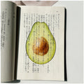 Translucent fruit-shaped acrylic bookmark with colorful fruit illustrations, ideal for marking pages in books.