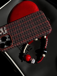 Happy Puppy Beaded Phone Charm