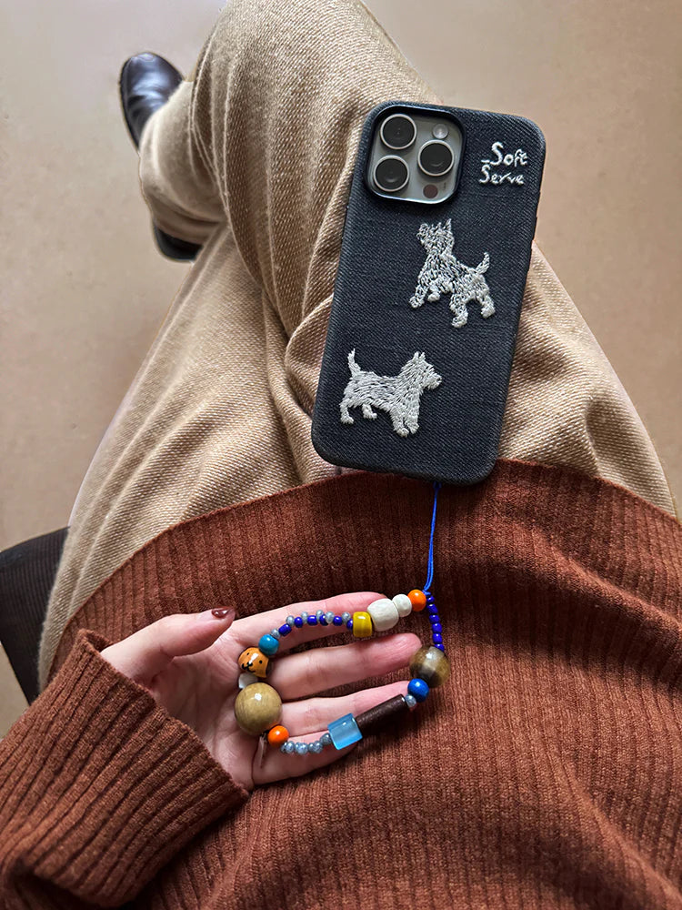 Happy Puppy Beaded Phone Charm - TRLab Shop