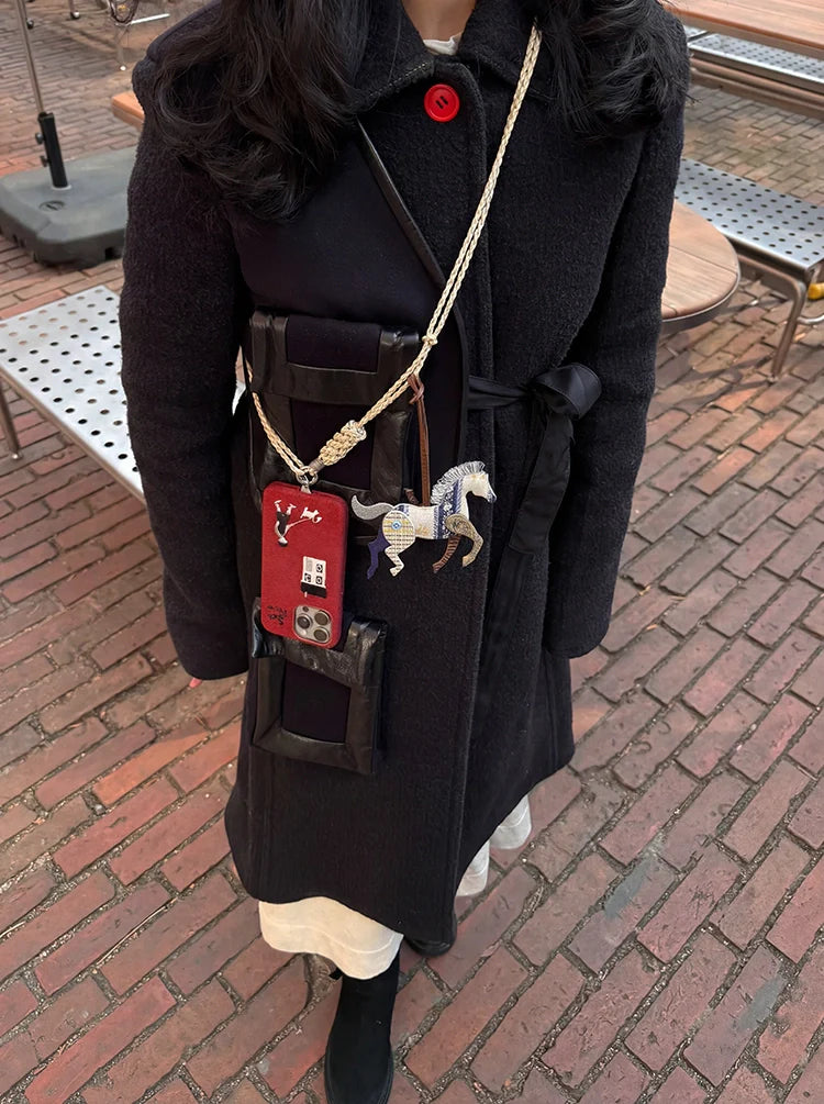 Skiing & Walking Puppy Embroidered Phone Case - TRLab Shop