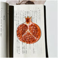 Translucent fruit-shaped acrylic bookmark with colorful fruit illustrations, ideal for marking pages in books.