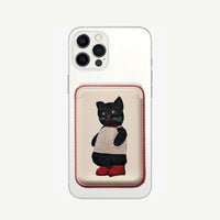 Black Cat & Apple MagSafe Card Holder