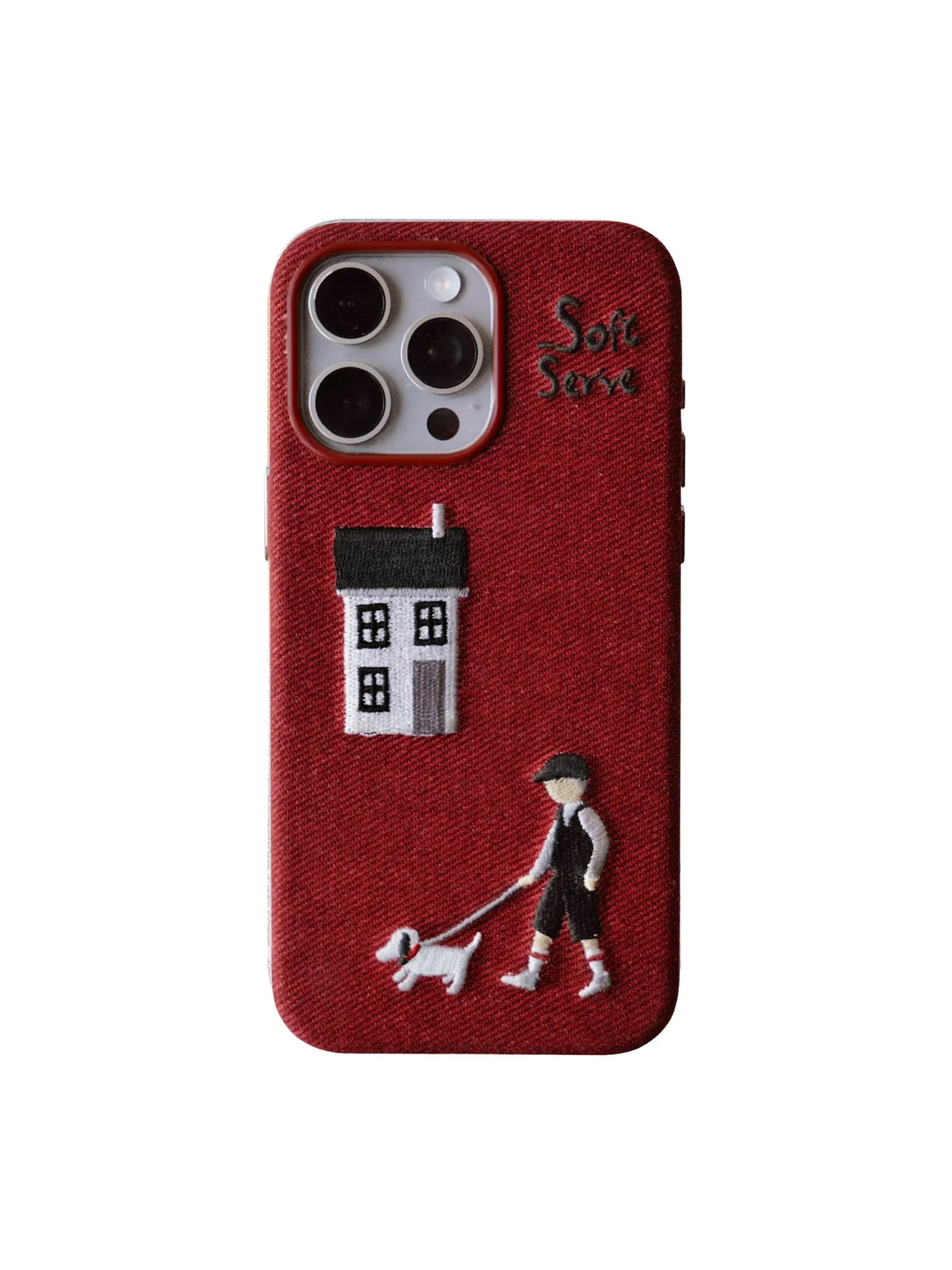 Skiing & Walking Puppy Embroidered Phone Case - TRLab Shop