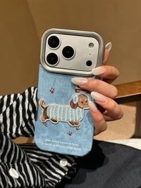 Winter Cowboy Puppy Embroidered Phone Case - TRLab Shop