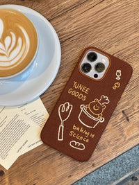 Embroidered Chef Bear phone case by TRLab Shop with a cute bear design, made to fit and protect your smartphone.