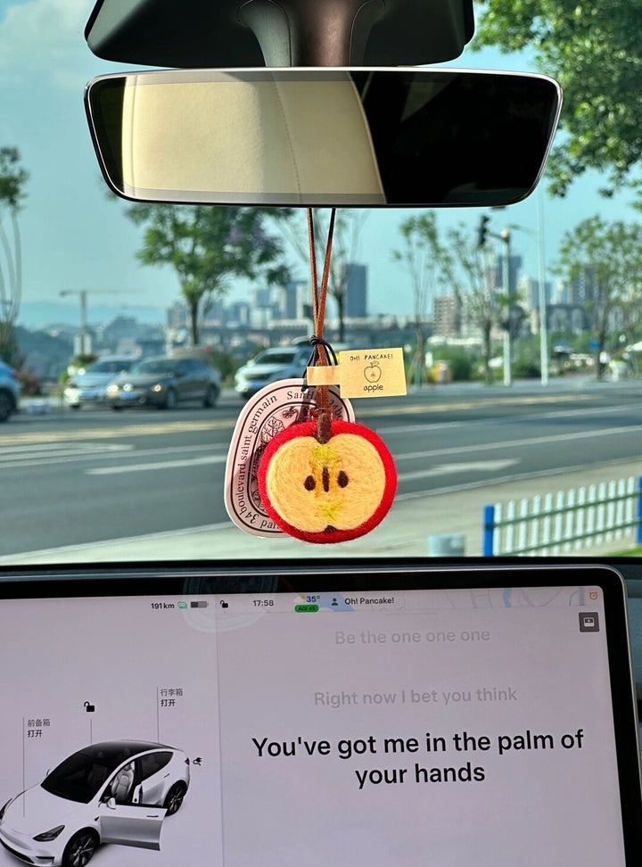 Felted Halfed Apple Charm