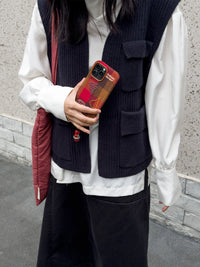 Fruit and bread embroidered phone case by TRLab Shop featuring colorful fruit and bread designs on a protective accessory.