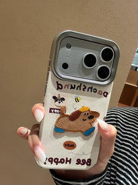 Winter Cowboy Puppy Embroidered Phone Case - TRLab Shop
