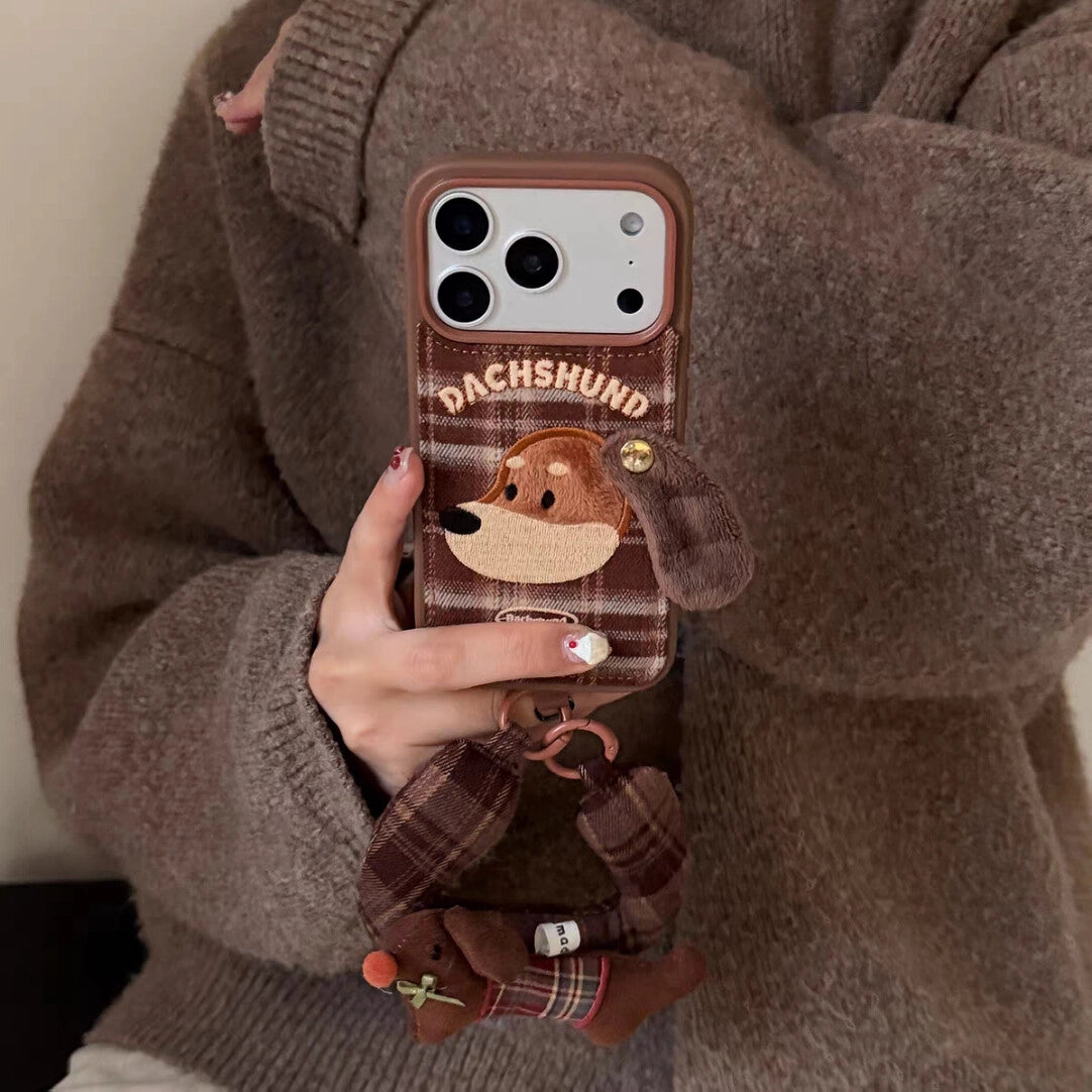 Big Ear Puppy Embroidered Phone Case - TRLab Shop