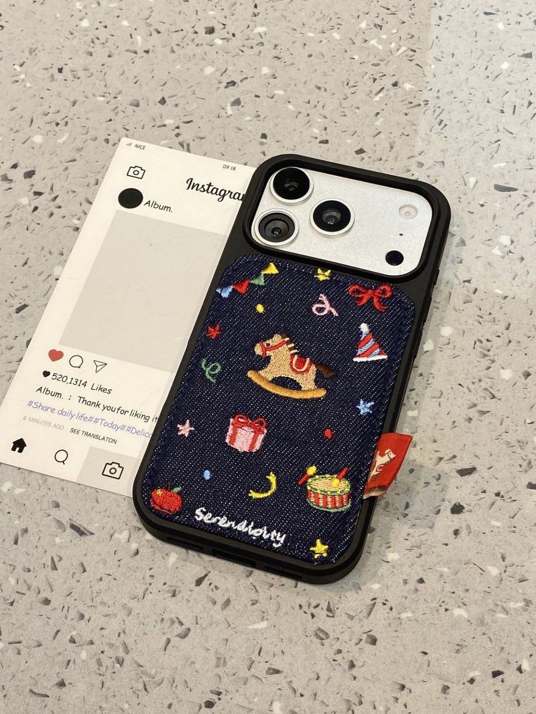 Childhood Paradise Embroidered Phone Case - TRLab Shop