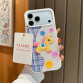 Beadworks embroidered unicorn phone case by TRLab Shop featuring colorful bead details and a whimsical unicorn design.