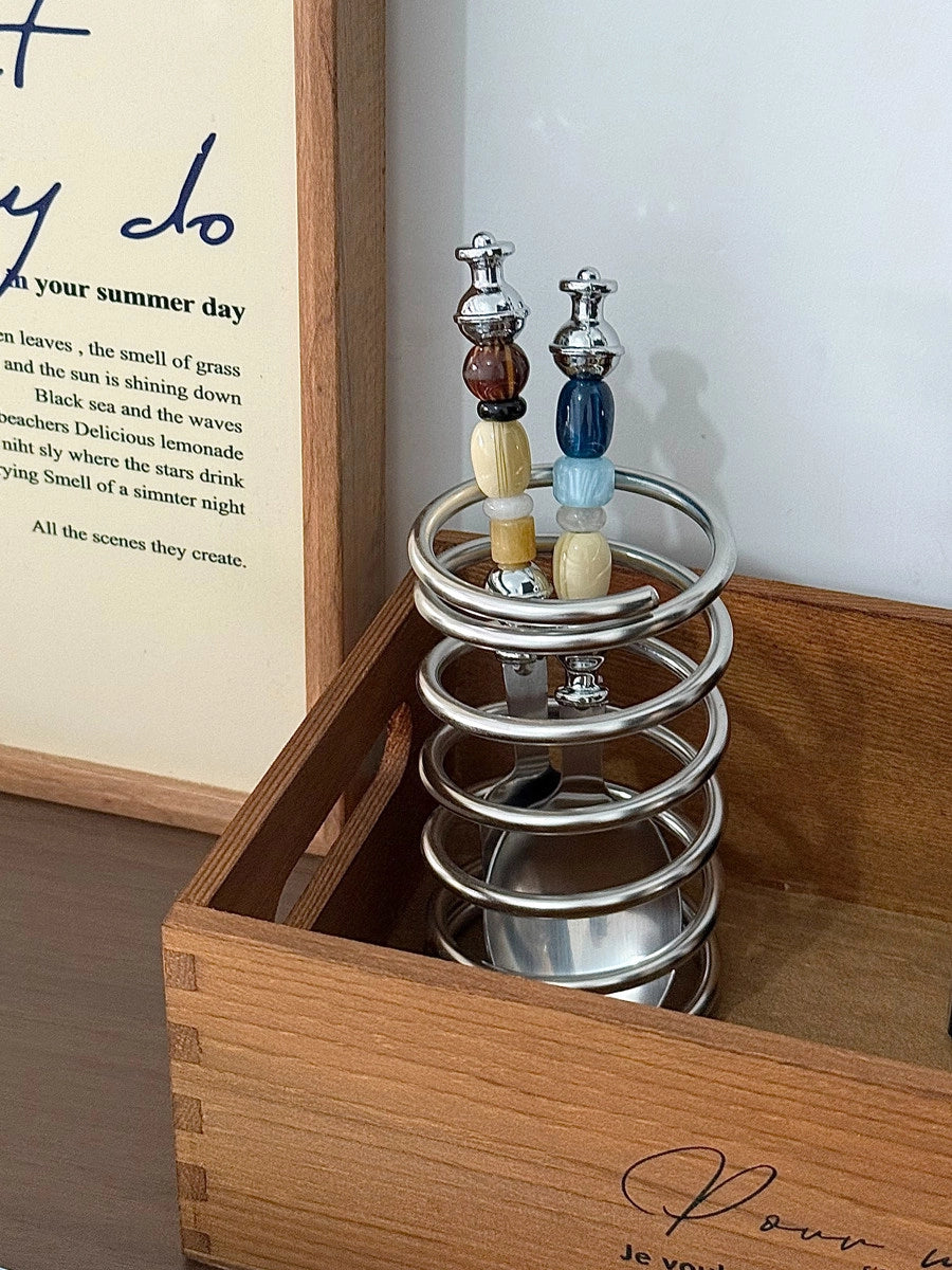 Monet Oil Paintings Beads Stainless Steel Spoon & Fork