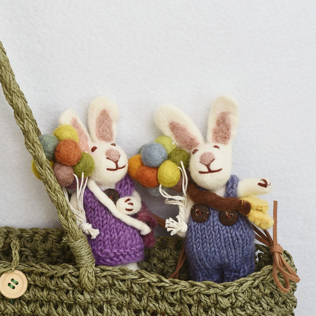 Felted Rabbits Charm