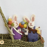 Felted Rabbits Charm