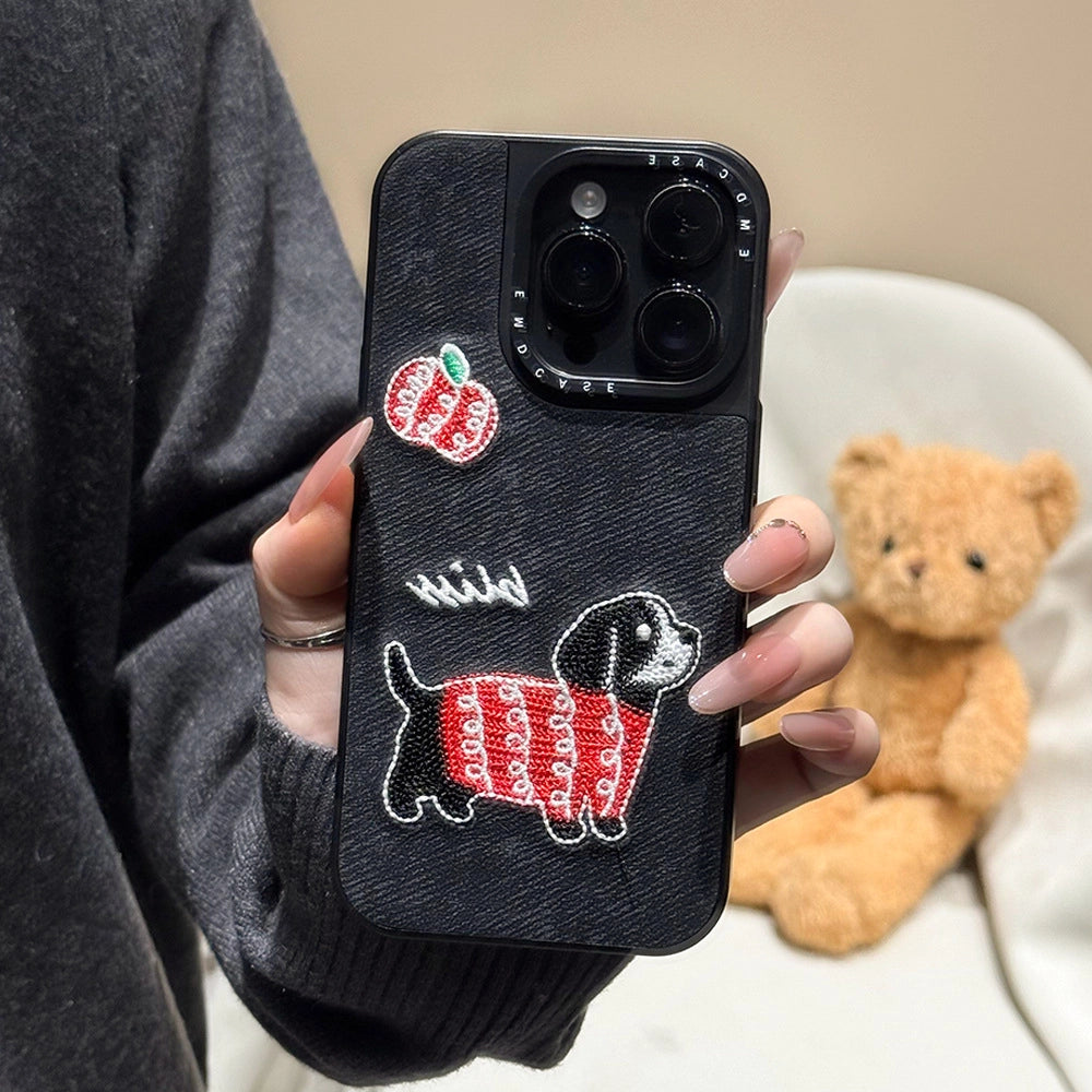 Embroidered Dachshund Phone Case - TRLab Shop