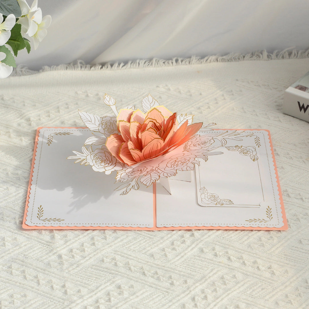 Rose 3D Pop Up Paper Art Greeting Card
