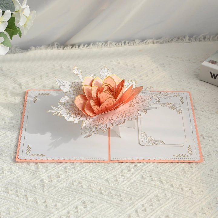 Rose 3D Pop Up Paper Art Greeting Card