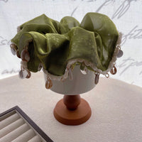 Green Sea Breeze Wavy Hem Scrunchie - TRLab Shop