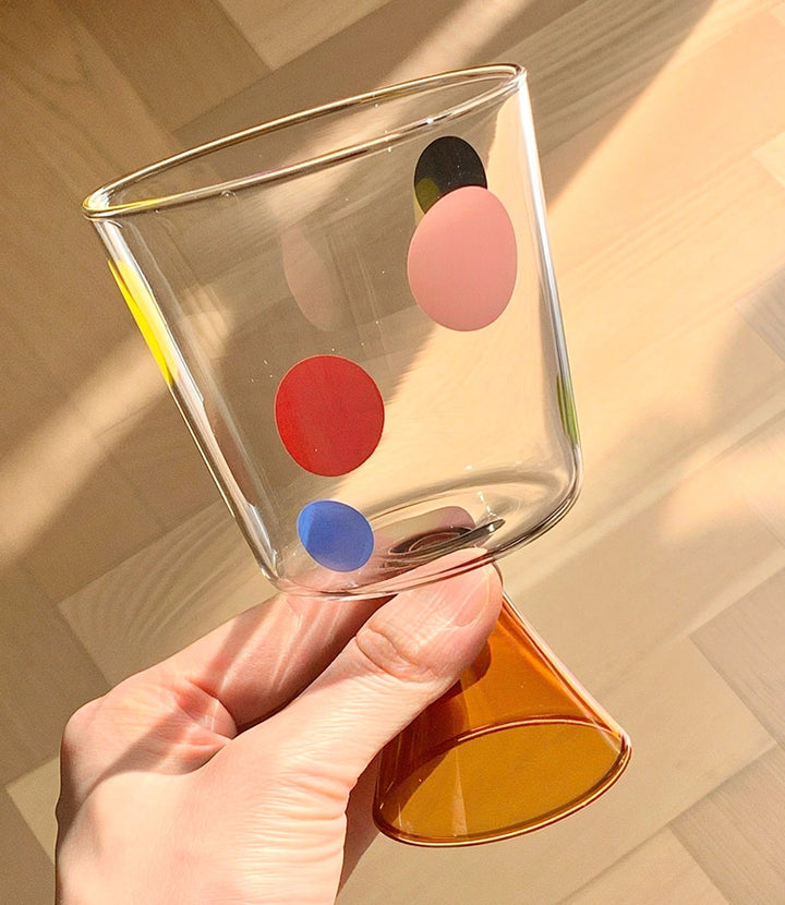 Colorful Polka-Dot Glass Goblet