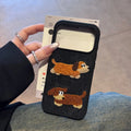 Dachshund & Garfield Embroidered Phone Case - TRLab Shop