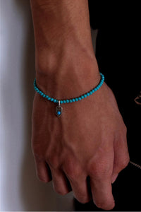 Tibetan-Style Turquoise Round Bead Bracelet