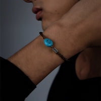 Turquoise Single-Bead Hand-Woven Bracelet