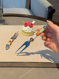 Amber Lime Beads Fruit Fork