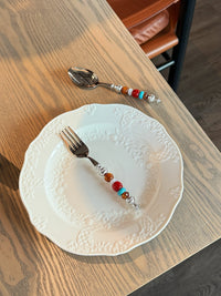 Molten Gold Beads Stainless Steel Spoon & Fork