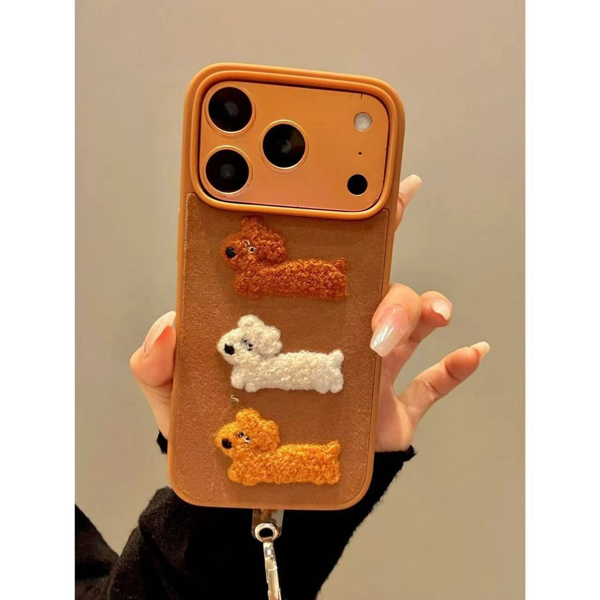 Autumn Puppy Embroidered Phone Case - TRLab Shop