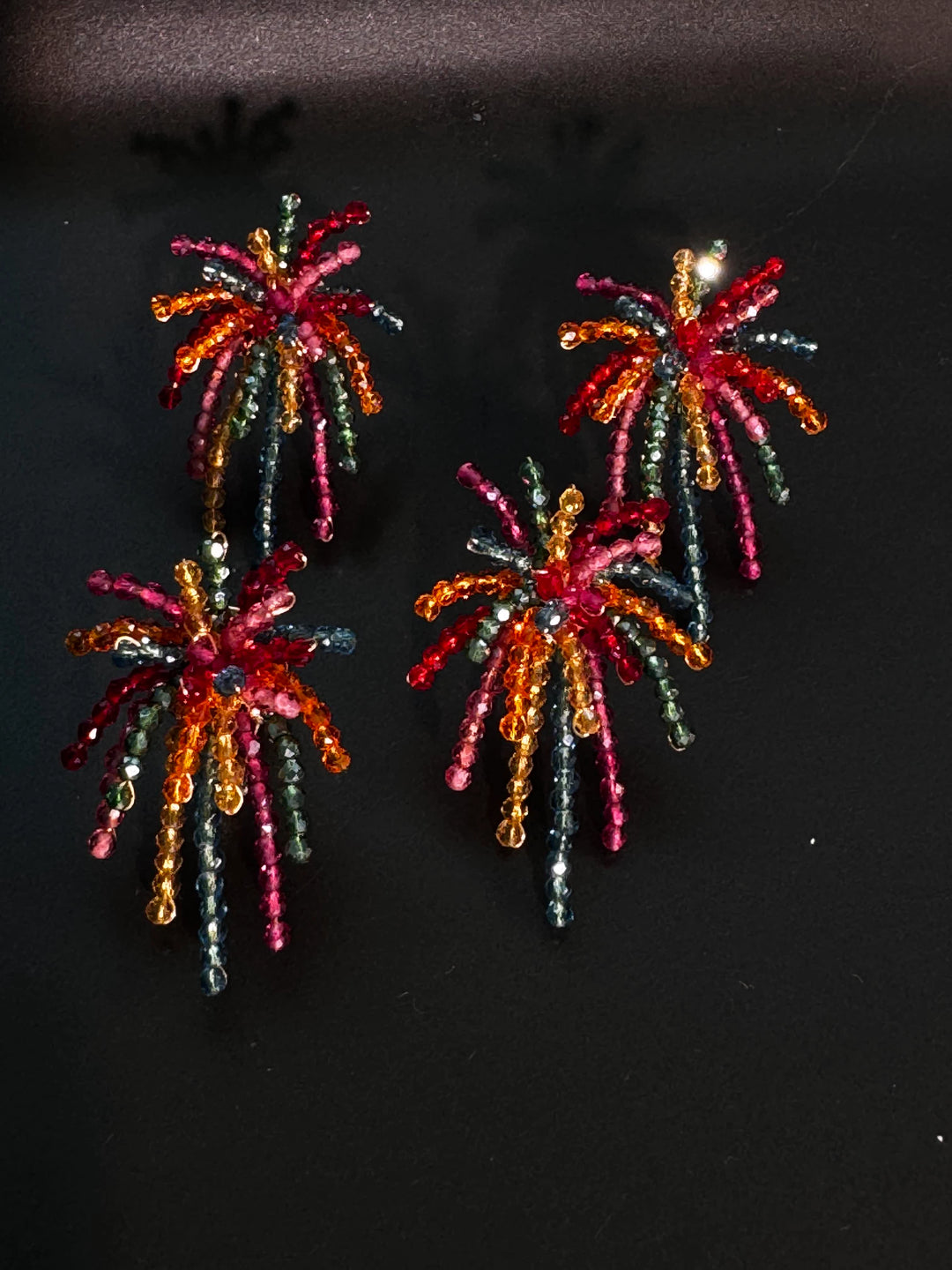New Year's Fireworks Beaded Earrings