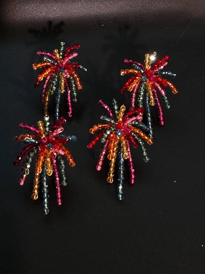 New Year's Fireworks Beaded Earrings