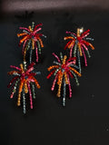 New Year's Fireworks Beaded Earrings