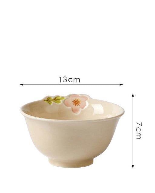 Floral Ceramic Bowl & Soup Plate