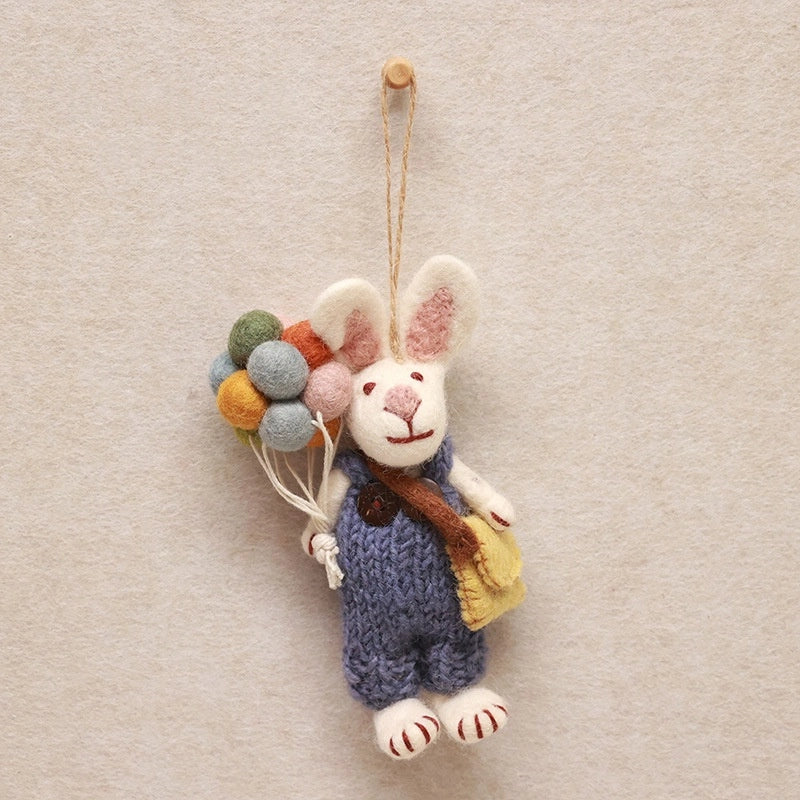 Felted Rabbits Charm