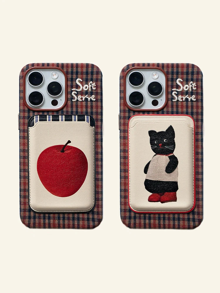 Black Cat & Apple MagSafe Card Holder - TRLab Shop