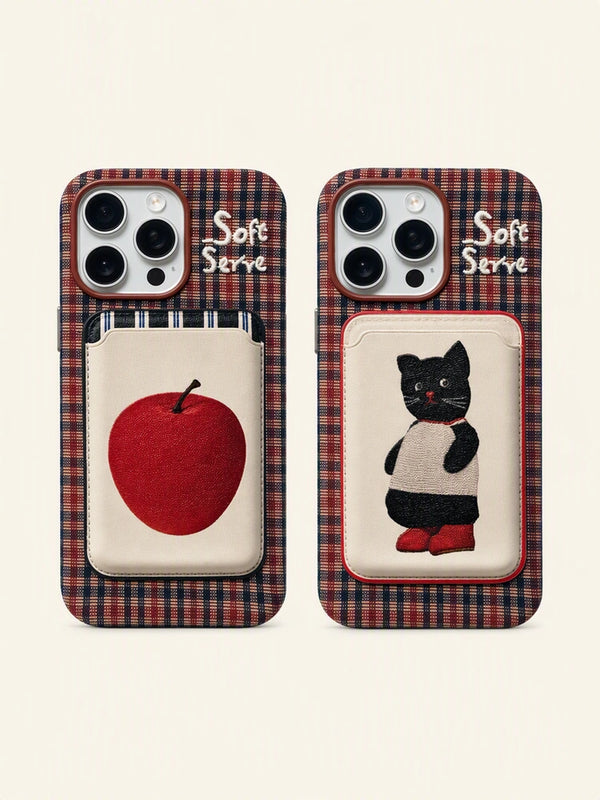 Black Cat & Apple MagSafe Card Holder