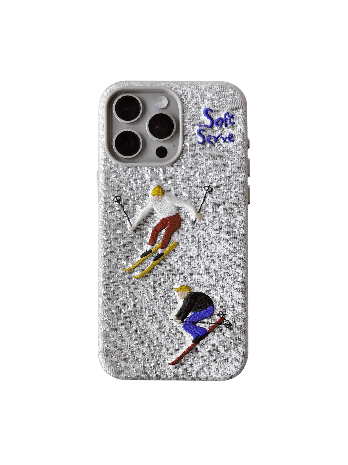 Skiing & Walking Puppy Embroidered Phone Case - TRLab Shop
