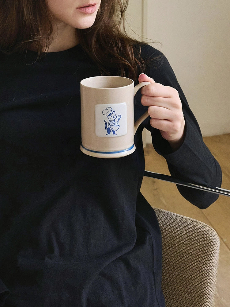 Joyful Kitty Chef Hand-Painted Mug - TRLab Shop