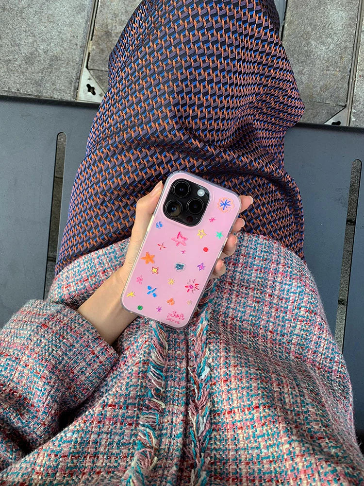 Crayon Stars Hand-Drawn Phone Case - TRLab Shop