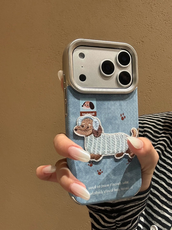 Winter Cowboy Puppy Embroidered Phone Case - TRLab Shop