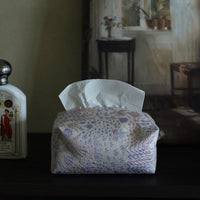 Purple-pink oil painting style tissue pack featuring artistic floral design, packaged in a sleek, modern box.
