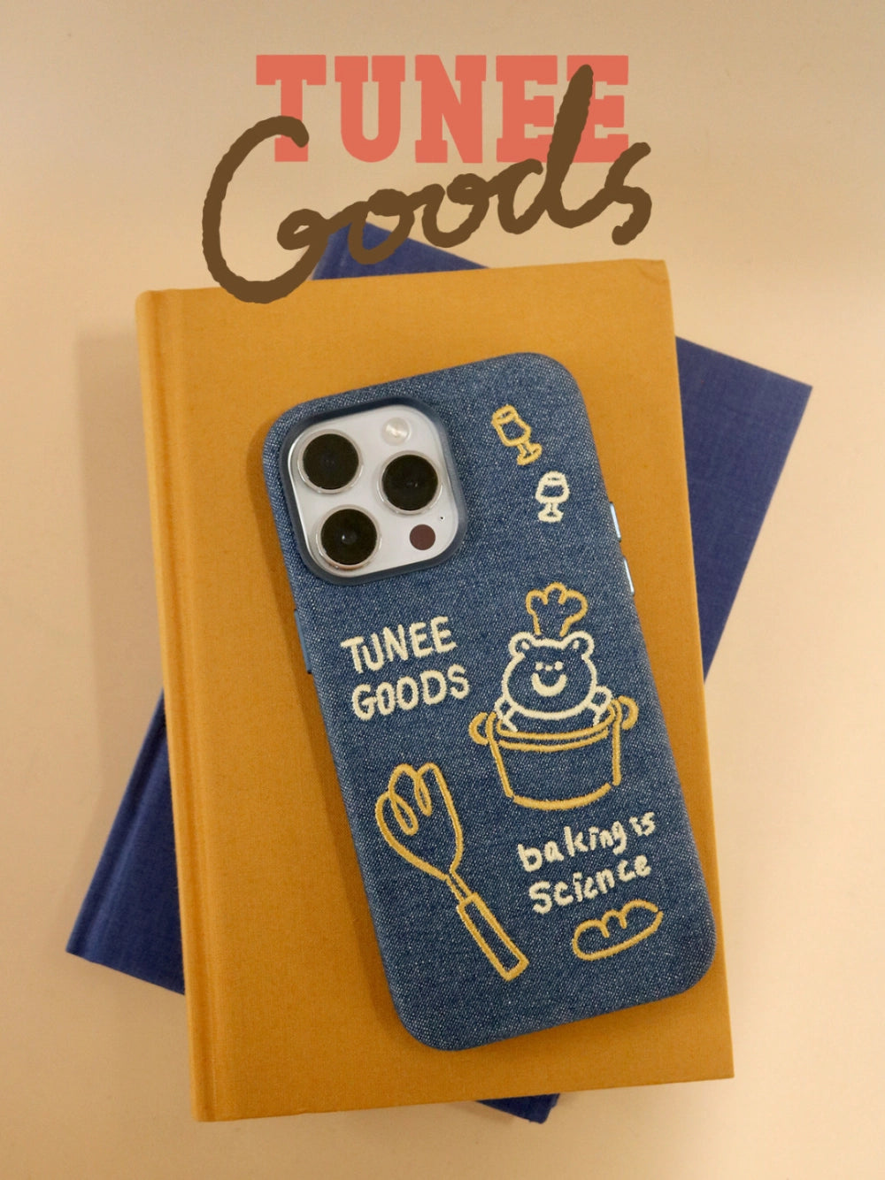 Chef Bear embroidered phone case by TRLab Shop, featuring a cute bear design with colorful embroidery on a protective phone cover.