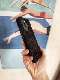 TRLab Shop lace floral textured phone case showing intricate lace and floral pattern on a sleek protective cover.